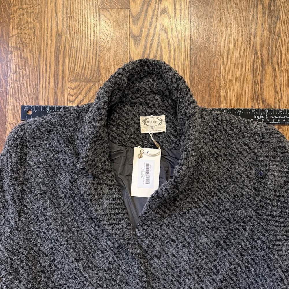 Joyfolie Mia Joy Louve Blazer Charcoal Black Wool Blend Womens Size XL - Picture 10 of 16